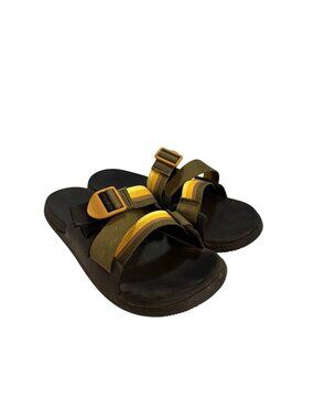 Chaco Chillos Adjustable Slide Sandals Black & Yellow Straps Size W11